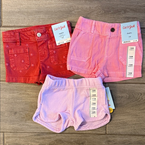Cat & Jack girl Shorts Trio Sz 18 Mon - Picture 1 of 6